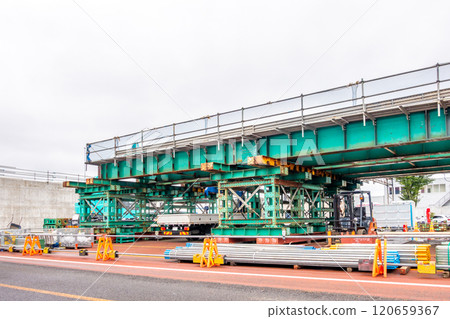 Work platform installation work Temporary pier Temporary platform 120659367