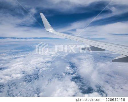 The sea of clouds seen from an airplane The sea of clouds seen from an airplane 120659456