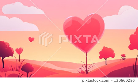 Elegant minimalist Valentine Day banner. High quality photo 120660286