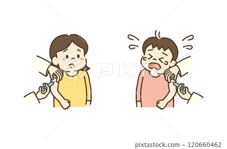 不喜歡接種疫苗的兒童插畫 120660462