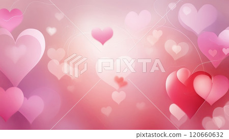 This beautiful and softfocus background features vibrant hearts, making it perfect for romantic themes and occasions 120660632