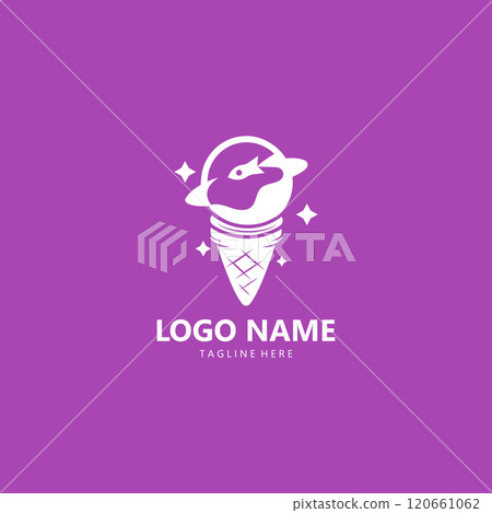 planet ice cream logo design vector 120661062