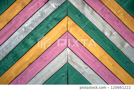 Colorful vintage old wooden plank wall texture. Colorful vintage old wooden plank wall texture. 120661222