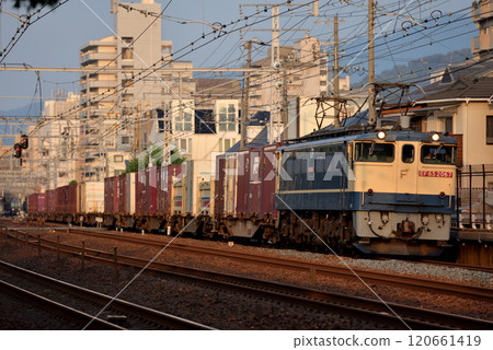EF652067 container freight train running on the Tokaido Line EF652067 container freight train running on the Tokaido Line 120661419