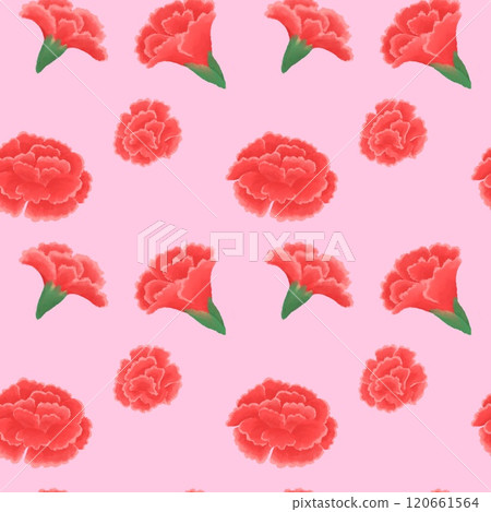 Seamless pattern with Red carnations on Seamless pattern with Red carnations on pink backgroundbackground Seamless pattern with Red carnations on Seamless pattern with Red carnations on pink backgroundbackground 120661564