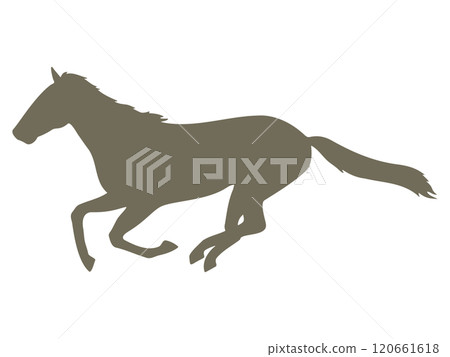 Running horse silhouette illustration material Running horse silhouette illustration material 120661618