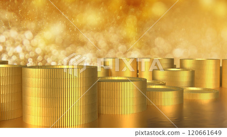 The Gold coins for earn or Business concept 3d rendering. 120661649