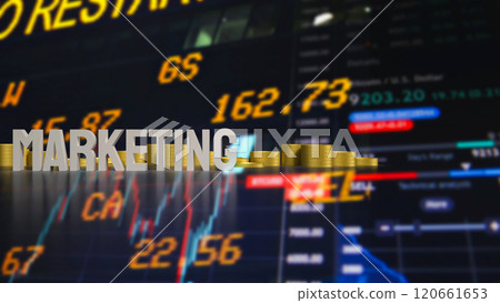 The marketing and coins for Business concept 3d rendering. 120661653