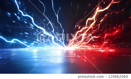 "Relative red and blue lightning background" 120662068