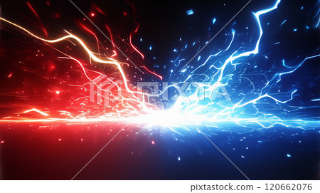 "Relative red and blue lightning background" "Relative red and blue lightning background" 120662076