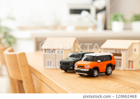 Living room, house model and car 120662468