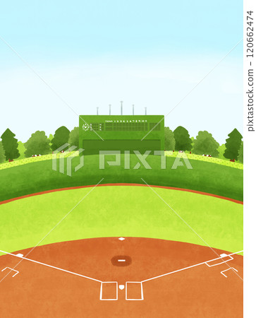 A baseball field on a refreshingly sunny day 120662474