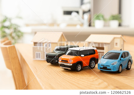 Living room, house model and car 120662526