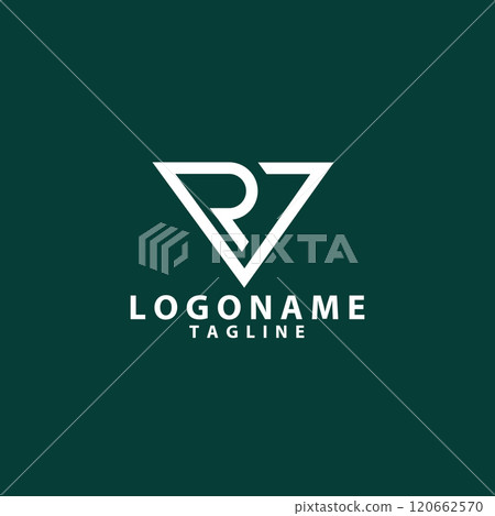 initial logo RV design vector 120662570