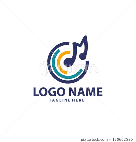 letter M vinyl music template logo design 120662580