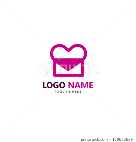 mail heart logo design vector mail heart logo design vector 120662689