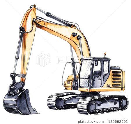 黃色挖土機 120662901