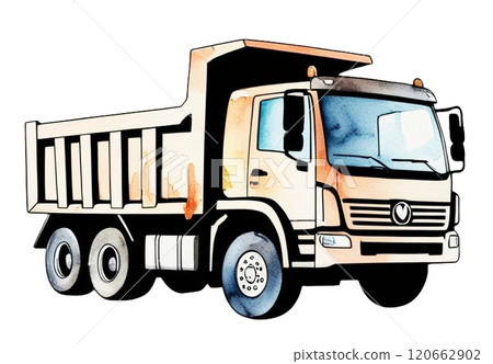 Watercolor Dump Truck Watercolor Dump Truck 120662902