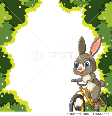 Bunny Riding a Bicycle in Nature Bunny Riding a Bicycle in Nature 120663334
