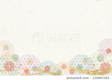 帶有日本傳統圖案的日本紙材料 120663363