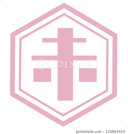 Pale pink hexagonal Pale pink hexagonal 120663424