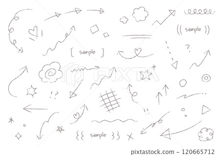 Hand drawn illustration material set Hand drawn illustration material set 120665712