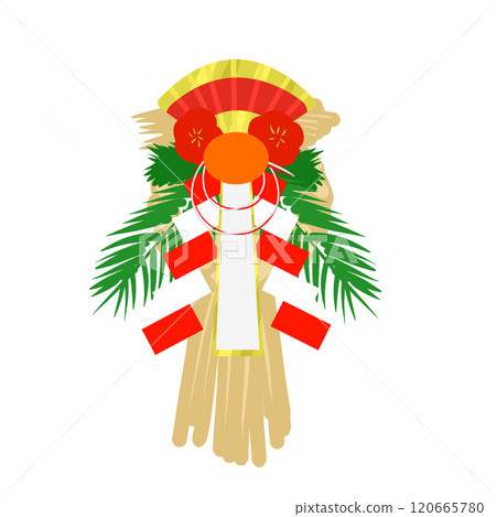 Illustration of New Year's shimenawa decoration 120665780