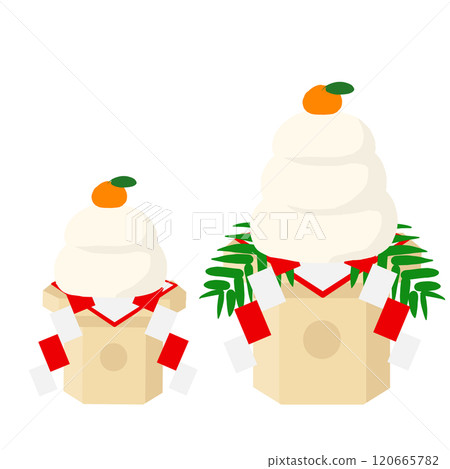 Simple illustration of New Year's Kagami mochi Simple illustration of New Year's Kagami mochi 120665782