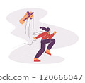 Vector depicting a puppet character gaining liberation illustrates toxic manipulation on a white background 120666047