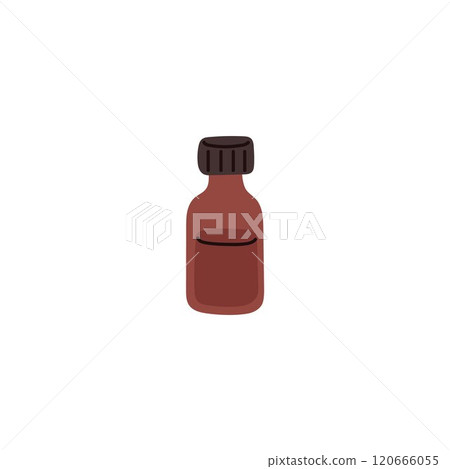 Vector icon for creating handmade soap: liquid glycerin in a lidded glass bottle Vector icon for creating handmade soap: liquid glycerin in a lidded glass bottle 120666055