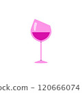 Vector illustration of an elegant glass glass with red wine, highlighted on a white background 120666074