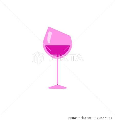 Vector illustration of an elegant glass glass with red wine, highlighted on a white background 120666074