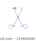 Vector illustration of round titanium earrings for mouth, nose, eyebrows on a white background 120666080