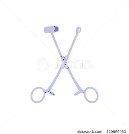 Vector illustration of round titanium earrings for mouth, nose, eyebrows on a white background 120666080