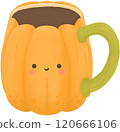 Cute Pumpkin Mug Illustration for Fall and Winter 120666106