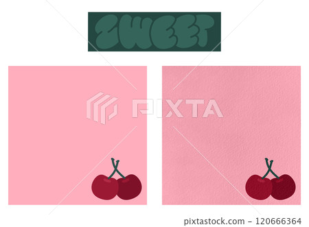 Pink Cherry Paper With Green Tape Memo Paper Memo Pad Note Pad Paper Post It Digital Blank Paper Blank Note 120666364
