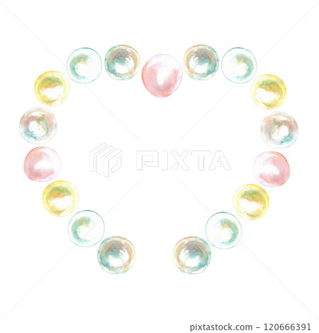 Pearl beads on the neck, bracelet hand-painted in watercolor. Necklace with precious pearls are strung in heart shape. Illustration drawn of mother-of-pearl sea pearls from different colors. Can be Pearl beads on the neck, bracelet hand-painted in watercolor. Necklace with precious pearls are strung in heart shape. Illustration drawn of mother-of-pearl sea pearls from different colors. Can be 120666391