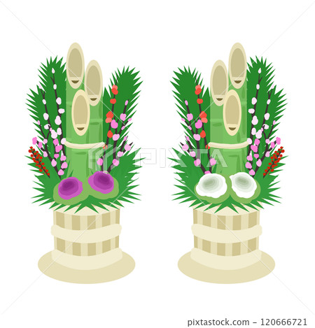Simple illustration of New Year's Kadomatsu 120666721