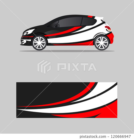 decal Wrap red and white wavy graphics background design vector 120666947