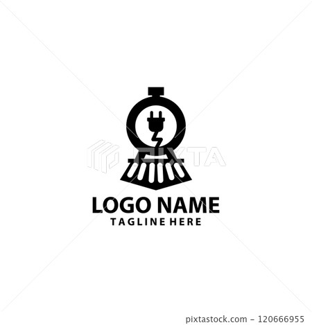 electric train logo design vector electric train logo design vector 120666955