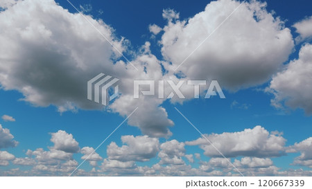 Spring Day With A Clear Blue Sky And Fluffy White Clouds. Day With Warm Sunshine Combined With Cool Breeze. Spring Day With A Clear Blue Sky And Fluffy White Clouds. Day With Warm Sunshine Combined With Cool Breeze. 120667339