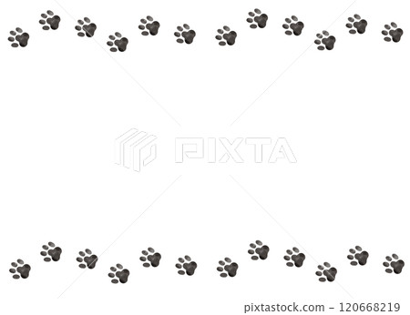 Cute paw print background material 120668219