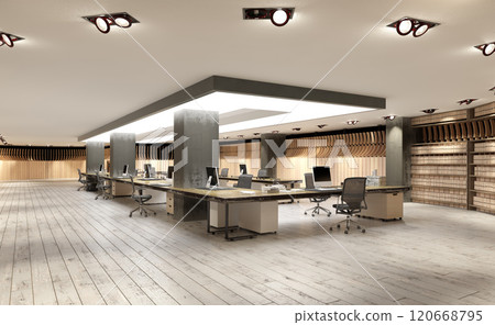 Modern office workspace. 120668795