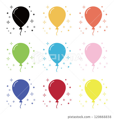 一組閃閃發光的彩色氣球 120668838