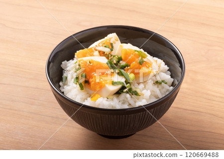 Boiled egg rice with dipping sauce Boiled egg rice with dipping sauce 120669488
