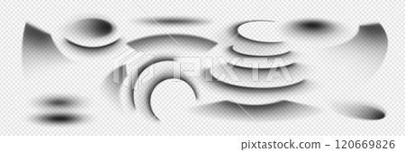 Curved shadow elements of various geometric shapes Curved shadow elements of various geometric shapes 120669826