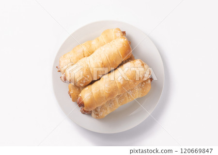軟椒鹽捲餅狗(臘腸狗)冷凍狀態 軟椒鹽捲餅狗(臘腸狗)冷凍狀態 120669847