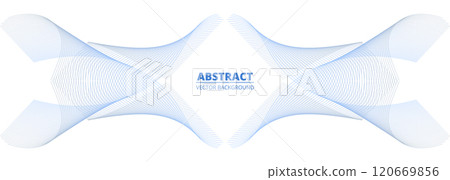 White abstract vector background featuring fluid blue lines and gentle curves in light blue tones, ideal for digital designs and creative 120669856
