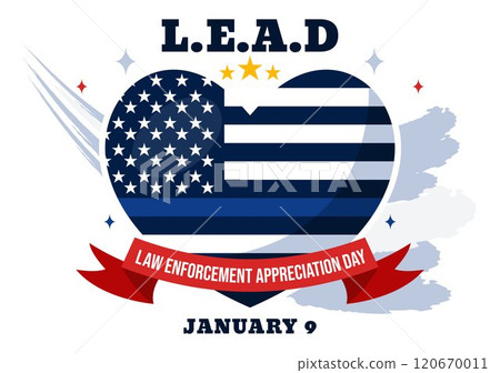 National Law Enforcement Appreciation Day or LEAD Illustration Celebrating and Showing Gratitude to Law Enforcement Officers in a Flat Background 120670011