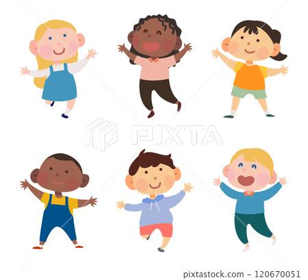 Illustration of children of various nationalities 120670051